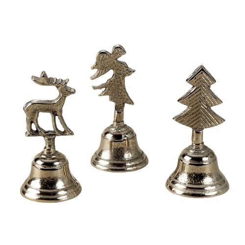 12cm Metal Christmas Table Bell- Assorted Designs