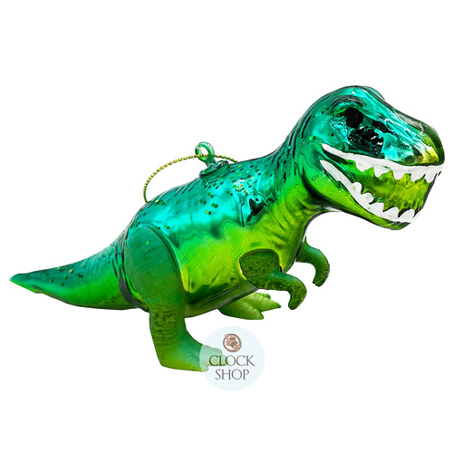 13.5cm Glass T Rex Dinosaur Hanging Decoration 