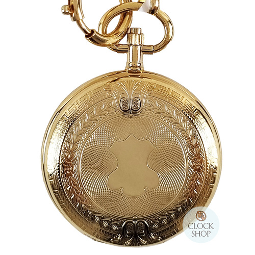 41mm Gold Unisex Pocket Watch With Aztec Etch By CLASSIQUE (Arabic) image