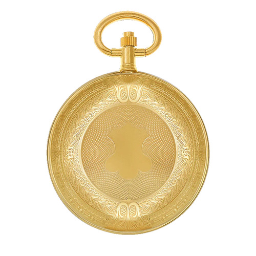 41mm Gold Unisex Pocket Watch With Aztec Etch By CLASSIQUE (Arabic)