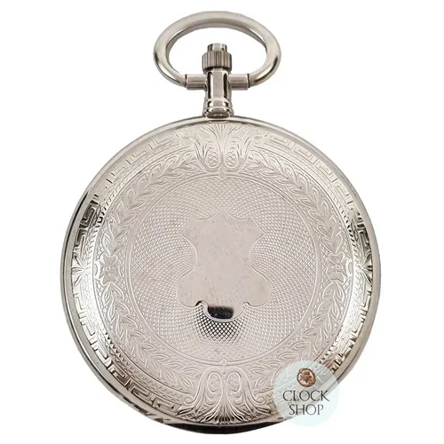 41mm Silver Unisex Pocket Watch With Aztec Etch By CLASSIQUE (Arabic) image