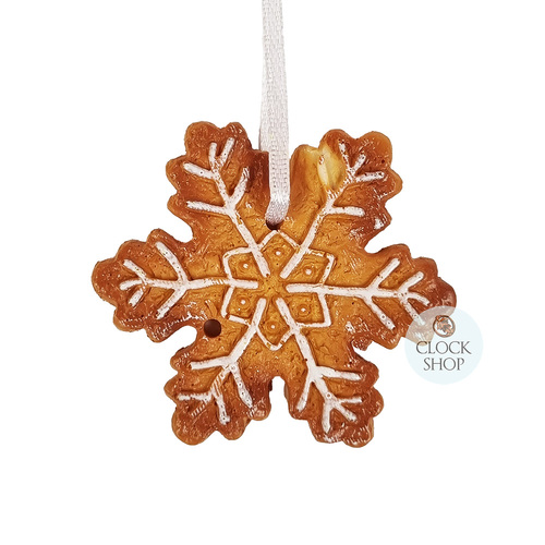 6.5cm Gingerbread Snowflake Hanging Decoration image