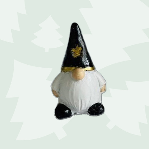Timmy- The Tiny Tribe | 4cm Gnome Figurine- Black Hat With Gold Star