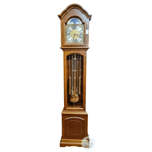 196cm Walnut Grandfather Clock With Westminster Chime & Moon Dial By KIENINGER