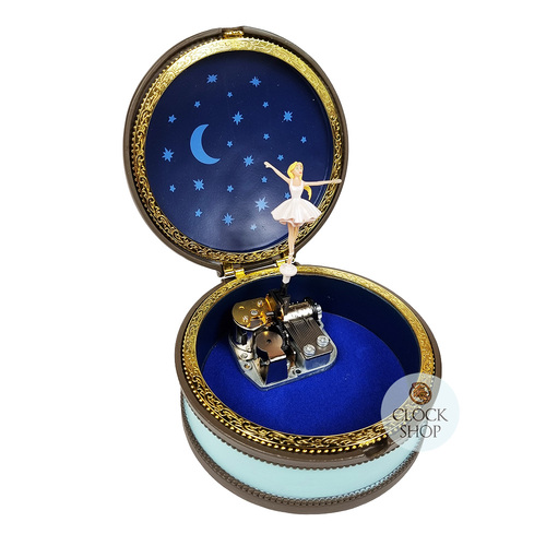 Round Ballerina Music Box - Tchaikovsky-Swan Lake (Glue Marks) image