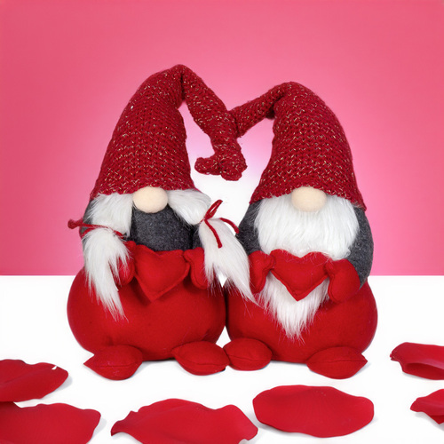 30cm Red Gnome With Love Heart- Assorted Designs