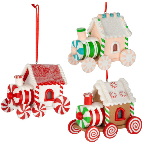 8cm Candy Train Hanging Decoration- Assorted Designs
