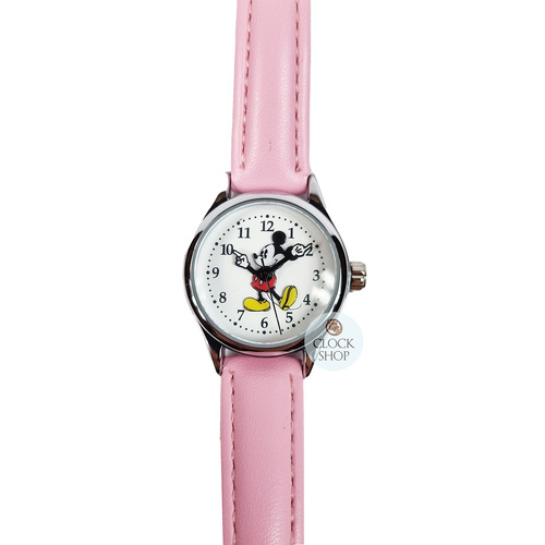 25mm Disney Petite Mickey Mouse Womens Watch With Pink Leather Band image