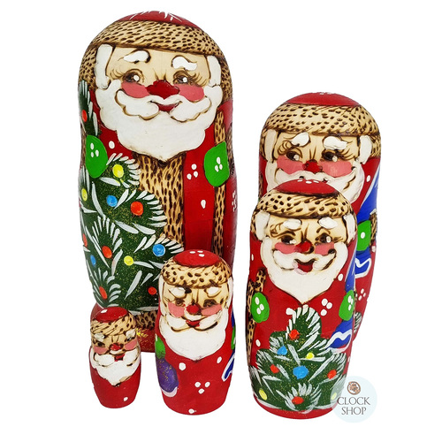 Woodburn Santa Russian Dolls- 18cm (Set Of 5)