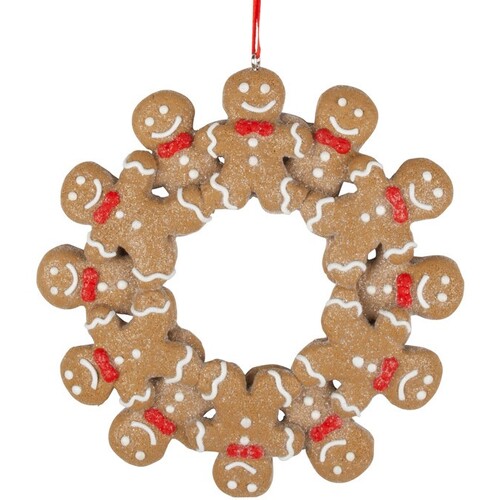 13cm Gingerbread Wreath Hanging Decoration