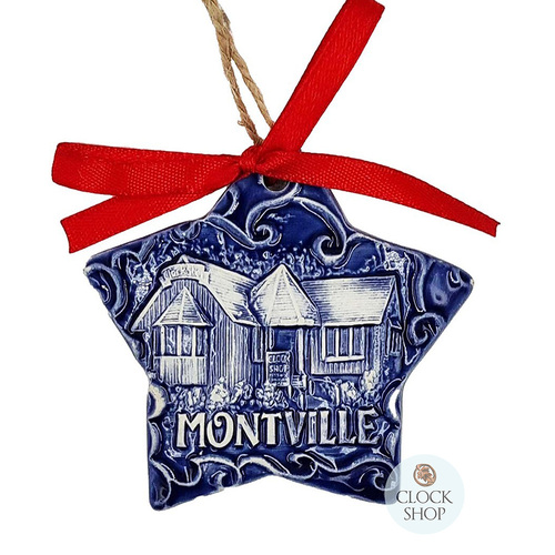 7cm Clock Shop Montville Blue Star Hanging Decoration image