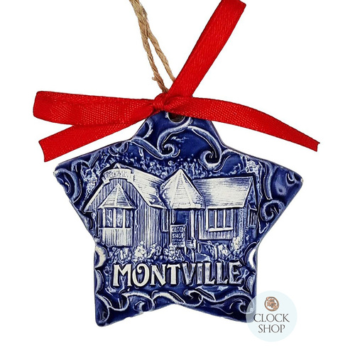 7cm Clock Shop Montville Blue Star Hanging Decoration