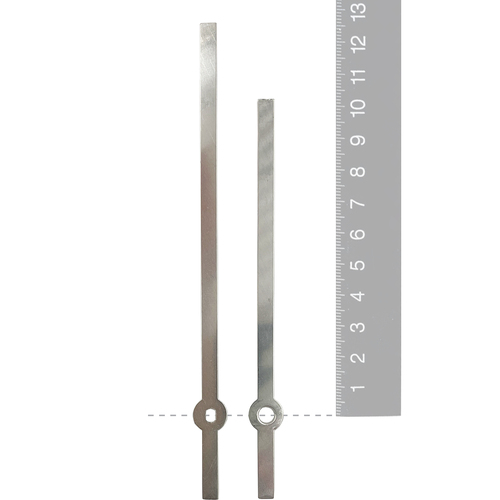 Silver Straight Euroshaft Quartz Hands (126mm & 100mm) image