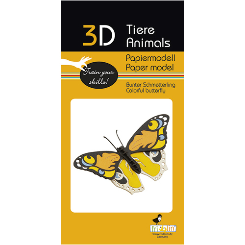 3D Paper Model- Coloured Butterfly image