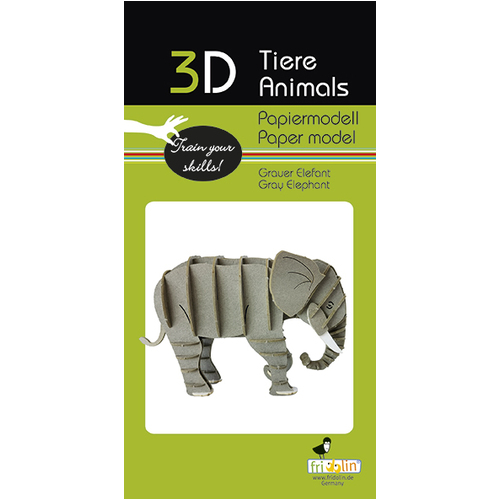 3D Paper Model- Grey Elephant image