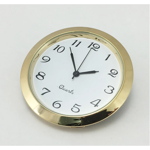 5cm Gold Clock Insert With White Dial & Arabic Numerals image