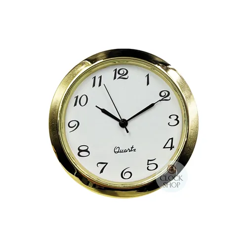 5cm Gold Clock Insert With White Dial & Arabic Numerals image