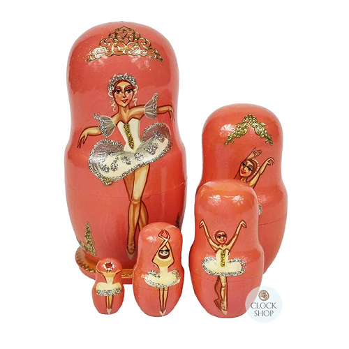 Ballerina Russian Dolls- Pink 11cm (Set Of 5) image