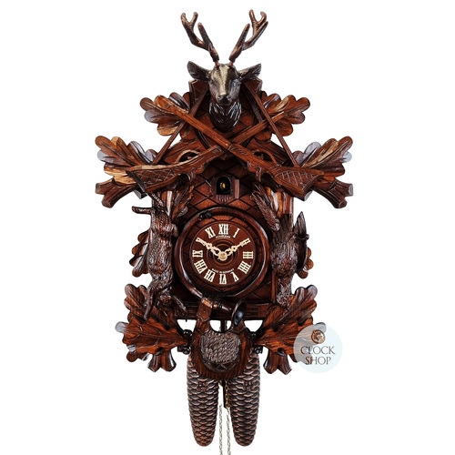 After The Hunt 8 Day Mechanical Carved Cuckoo Clock 37cm By SCHNEIDER