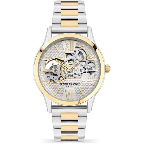 36mm Gold & Silver Automatic Womens Watch With Skeleton Dial By KENNETH COLE image