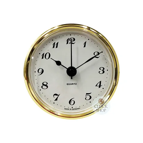 6.6cm Gold Clock Insert With White Dial & Arabic Numerals image