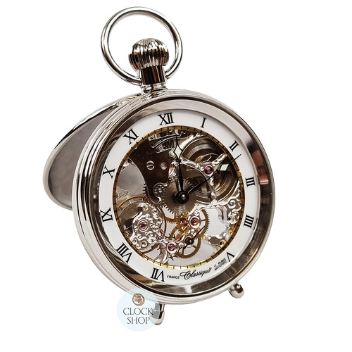 49mm Stainless Steel Mechanical Skeleton Desk Pocket Watch By CLASSIQUE (Roman) image