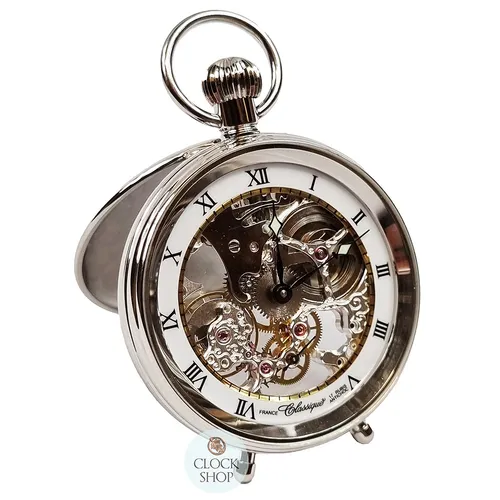 49mm Stainless Steel Mechanical Skeleton Desk Pocket Watch By CLASSIQUE (Roman) image