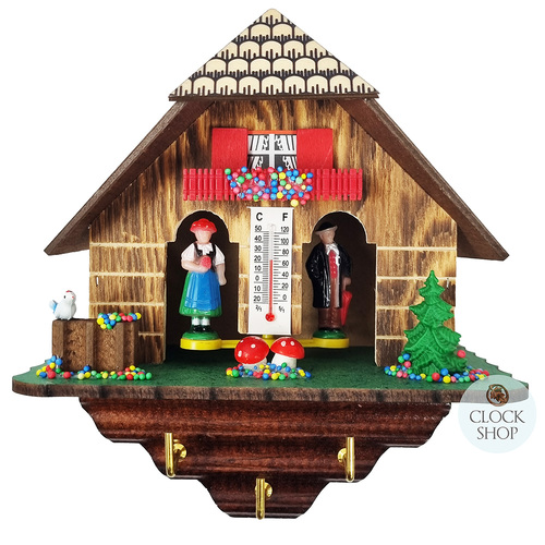17cm Chalet Weather House With Key Hanger By TRENKLE