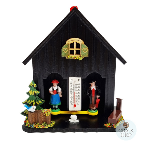 15cm Chalet Weather House In Black By TRENKLE image