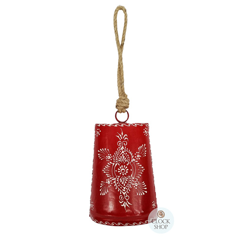20cm Metal Bell On Rope- Red