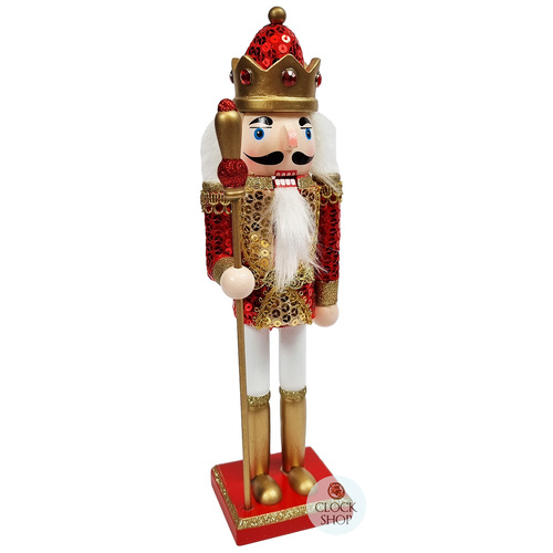 30cm Red & Gold King Nutcracker image