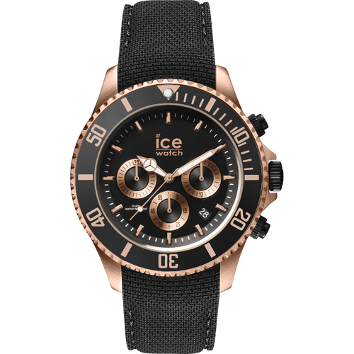 44mm Steel Collection Black & Rose Gold Mens Watch By ICE-WATCH