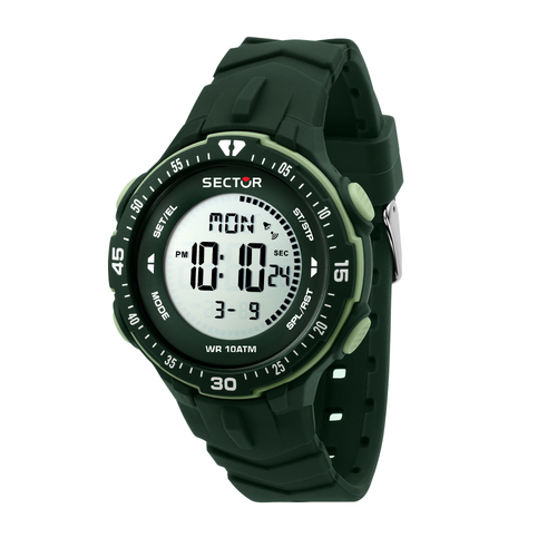 Digital EX26 Collection Black and Green Watch By SECTOR