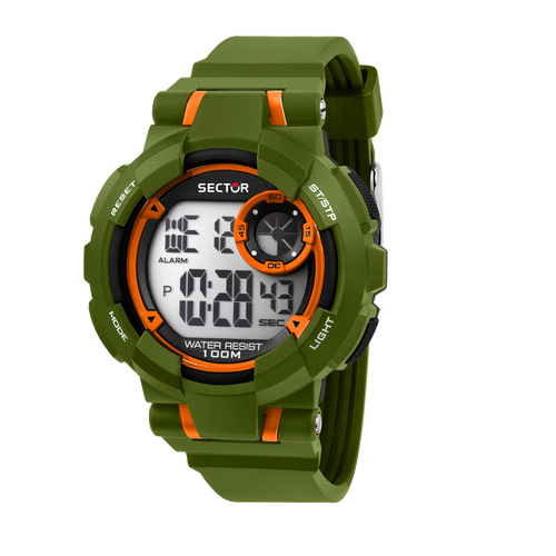 Digital EX36 Collection Green and Orange Watch By SECTOR