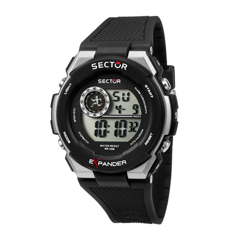 Digital EX10 Collection Black and Silver Watch By SECTOR
