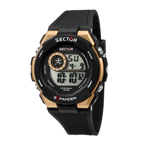 Digital EX10 Collection Black and Gold Watch By SECTOR