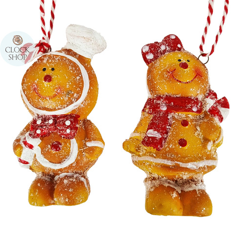 9.5cm Gingerbread Men Hanging Decoration- Assorted Designs image