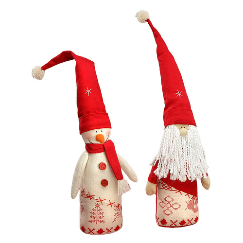 35cm Embroidered Snowman Or Santa- Assorted Designs image