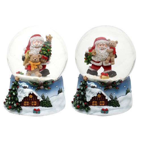 9cm Winter Landscape & Santa Snow Globe- Assorted Designs