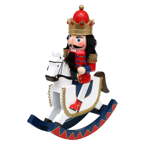 30cm King On Rocking Horse Nutcracker image