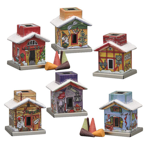 4.5cm Knox Metal Mini House German Incense Burner- Assorted Designs image
