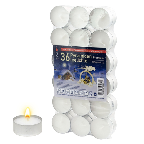 Pack of 36 Tealight Candles- Large Flame