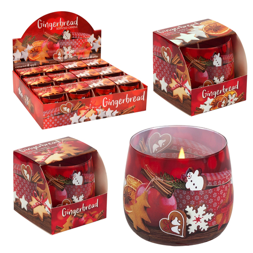 8.5cm Scented Gingerbread Christmas Candle- Assorted Scents