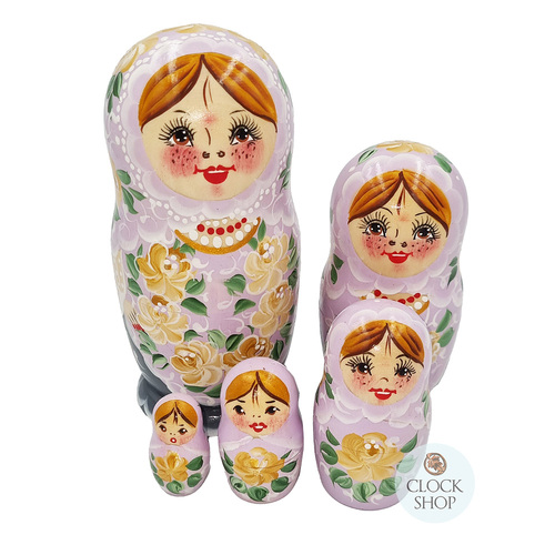 Floral Russian Dolls- Light Purple 14cm (Set Of 5) image