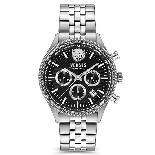 45mm Colonne Chrono Silver Mens Watch With Black Dial By VERSACE image