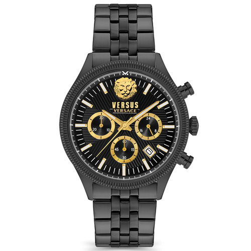 Colonne Chrono Black Watch With Black Dial By VERSACE