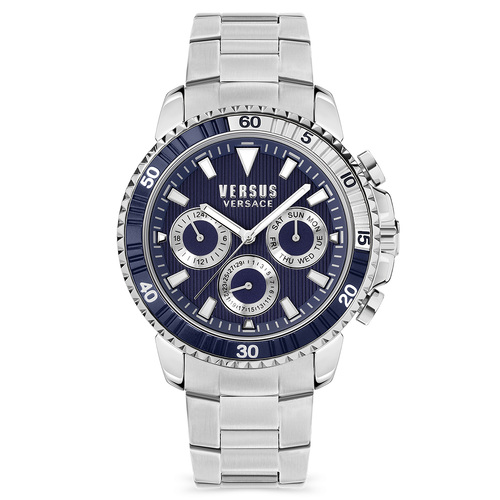 45mm Aberdeen Chrono Silver Mens Watch With Blue Dial By VERSACE image