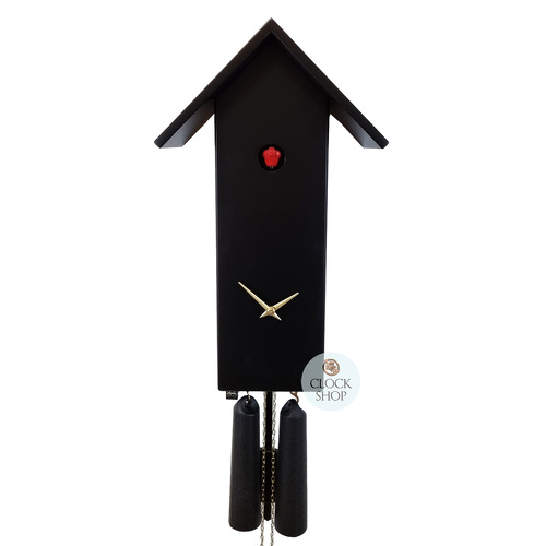 Black Bird House 8 Day Mechanical Modern Cuckoo Clock 41cm By ROMBA image