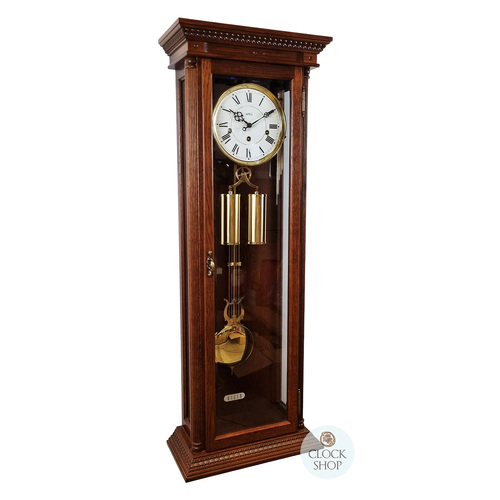 99cm Medium Oak 8 Day Mechanical Regulator Wall Clock With Westminster Chime By AMS