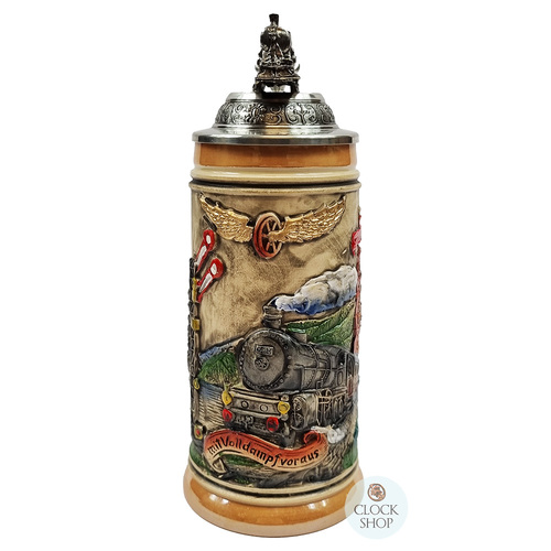 Steam Train Stein With Pewter Train Lid 0.5L By KING